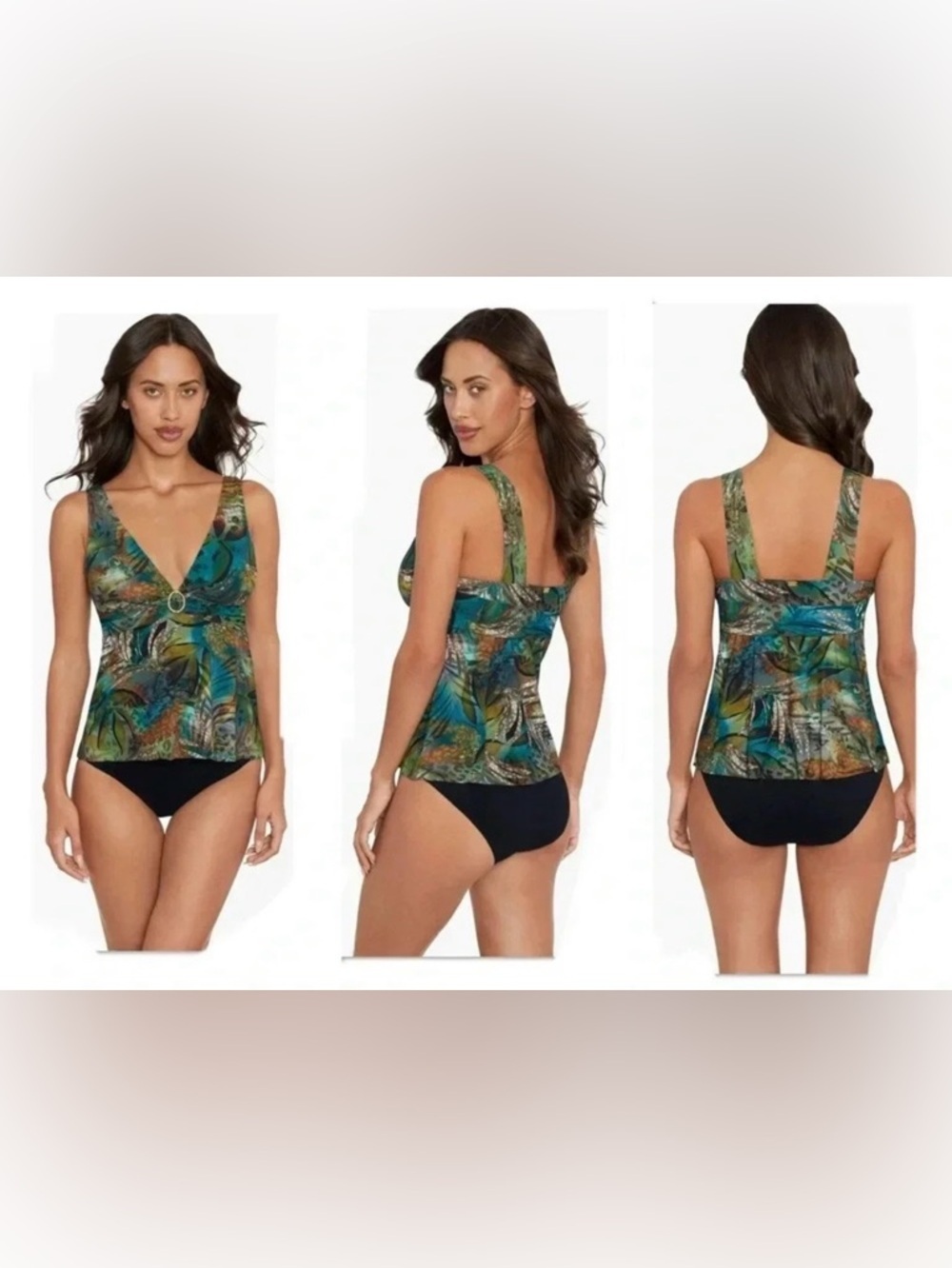 Amoressa Cameroon Camellia Tankini Top and Bikini Bottom Size 12